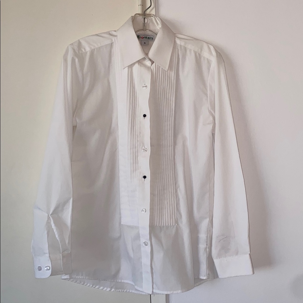 Like new! EUC FRONKERS WHITE TUXEDO SHIRT SIZE 6